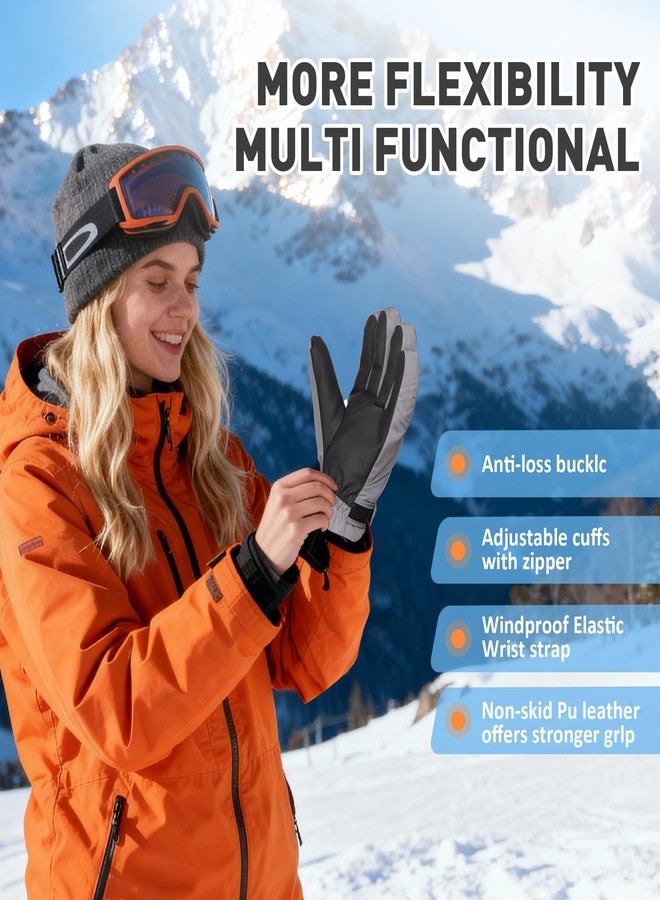 Gilotop Unisex Waterproof Winter Gloves Touchscreen,Windproof Thermal Ski Gloves for Men Women, Warm for Snowboarding, Hiking, Running,Outdoor Activities - Image 4